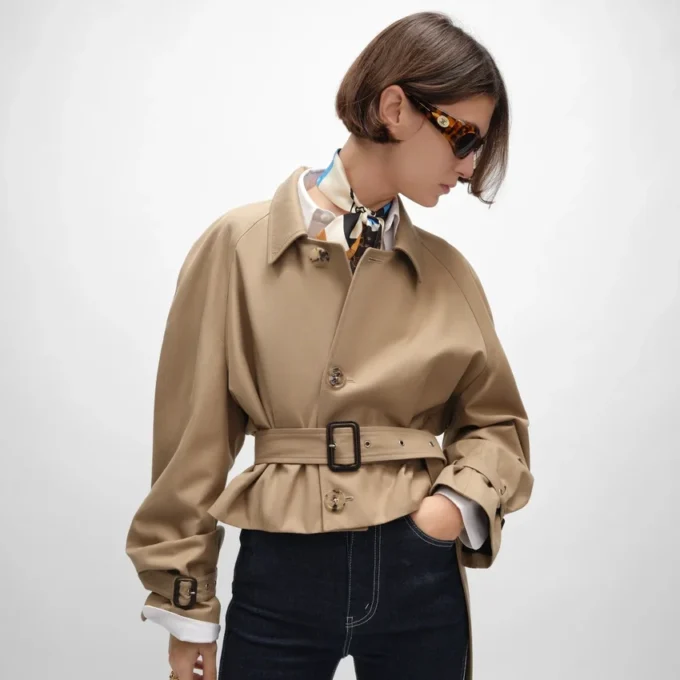 Veste en gabardine de coton et laine Veste en gabardine de coton et laine