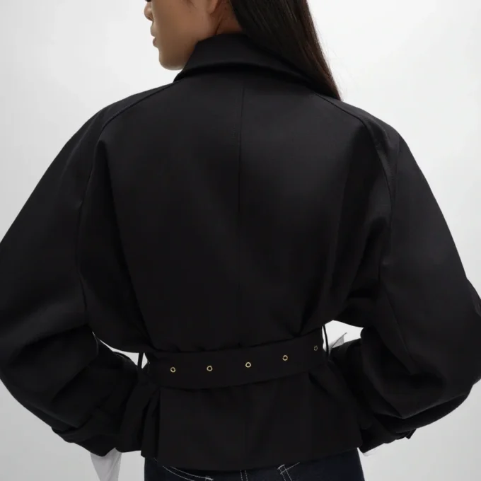 Veste en gabardine de coton et laine