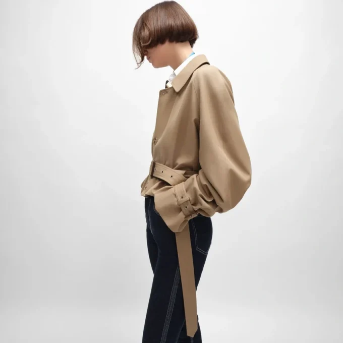 Veste en gabardine de coton et laine Veste en gabardine de coton et laine