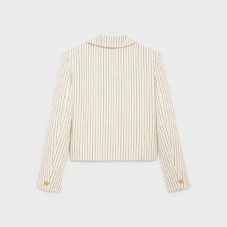Veste en gabardine de coton rayée