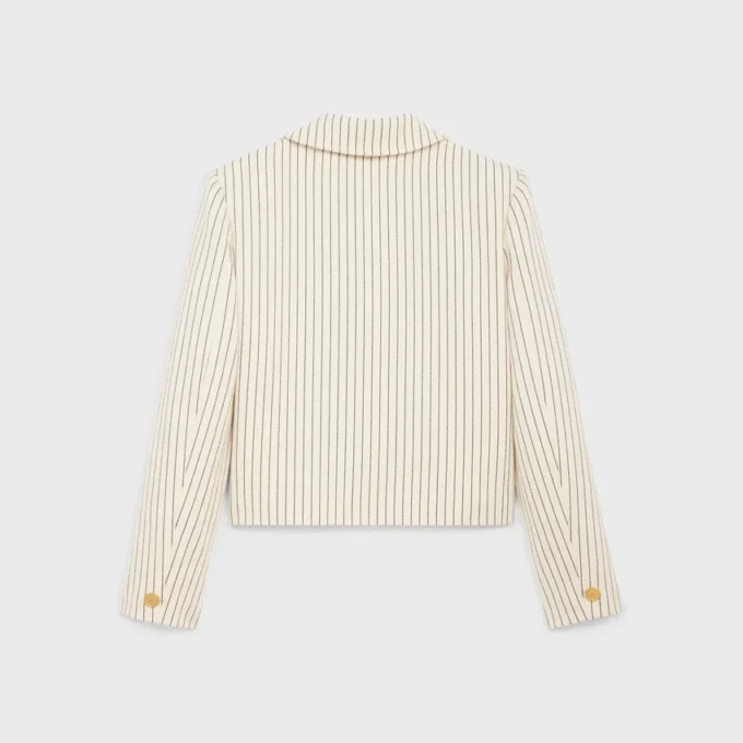 Veste en gabardine de coton rayée Veste en gabardine de coton rayée