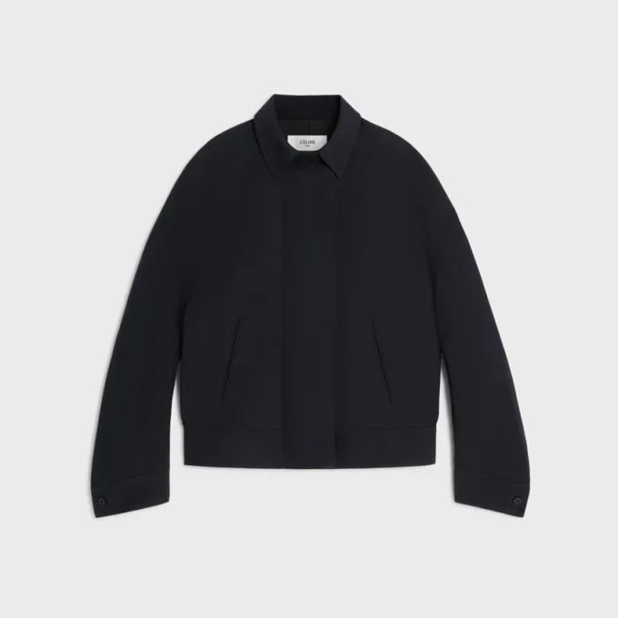 Veste en gabardine de laine et coton Veste en gabardine de laine et coton