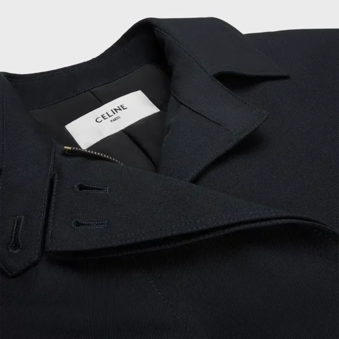 Veste en gabardine de laine et coton Veste en gabardine de laine et coton