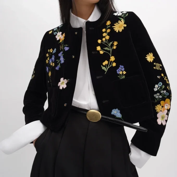 Veste Icone brodée en velours