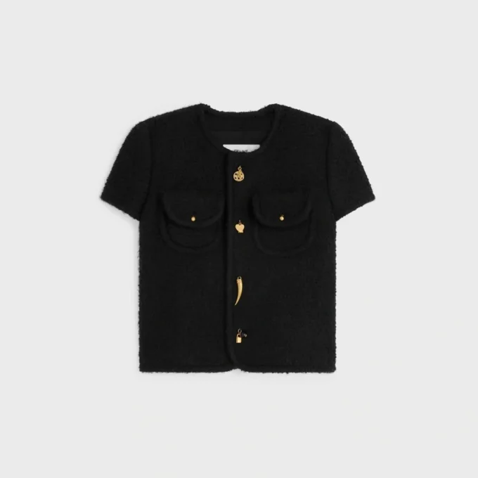 Veste à manches courtes en cachemire et laine Natta Veste à manches courtes en cachemire et laine Natta