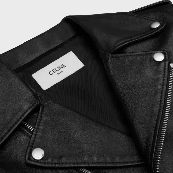 Veste motard Classic en cuir de veau Veste motard Classic en cuir de veau