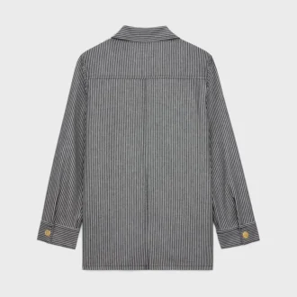 Veste safari en coton rayé Hickory
