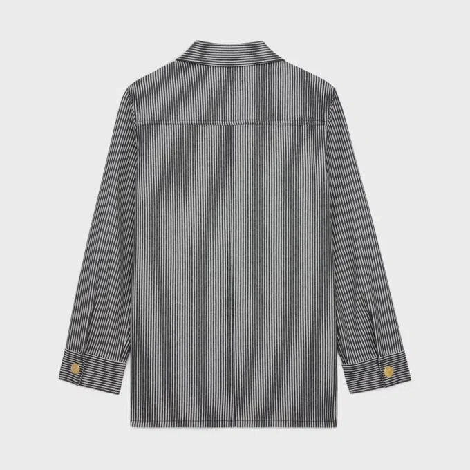 Veste safari en coton rayé Hickory Veste safari en coton rayé Hickory