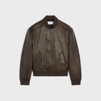 Veste Teddy Aviator en cuir de veau grainé