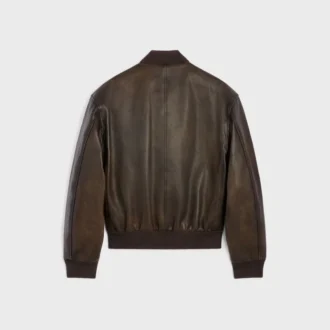 Veste Teddy Aviator en cuir de veau grainé