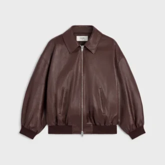 Veste Teddy en cuir de veau