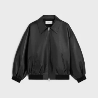 Veste Teddy en cuir de veau