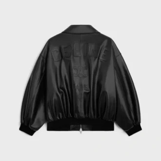 Veste Teddy en cuir de veau